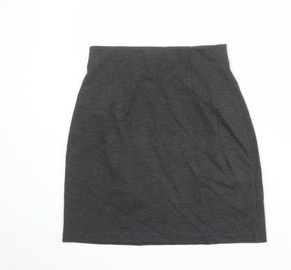 Marks and Spencer Womens Grey Viscose A-Line Skirt Size 8
