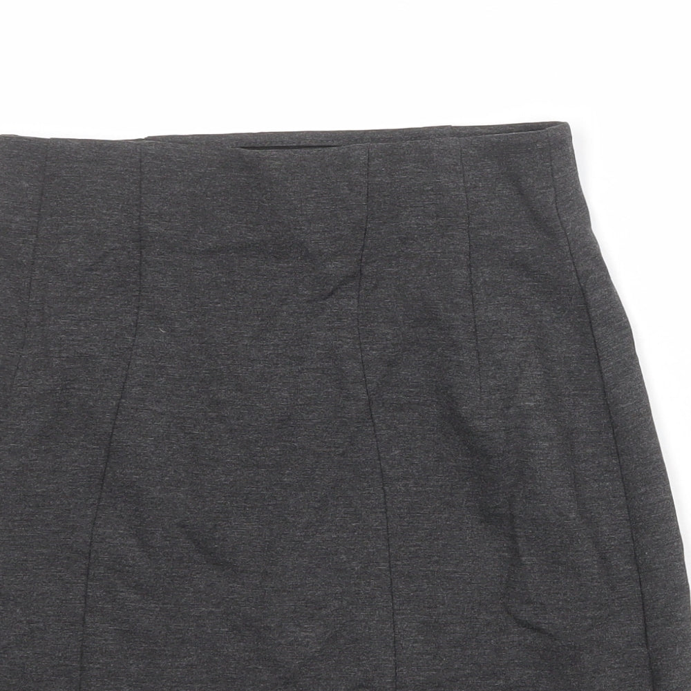 Marks and Spencer Womens Grey Viscose A-Line Skirt Size 8