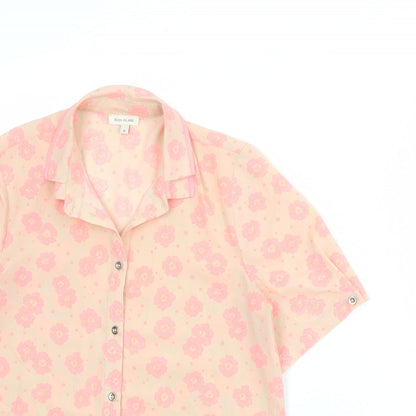 Womens UK Size 6 River Island Beige Basic Button-Up