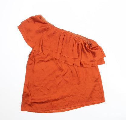 Womens UK Size M Soaked in Luxury Orange Basic Blouse