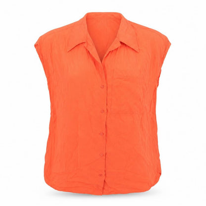 Womens UK Size 6 Mango Orange Basic Button-Up