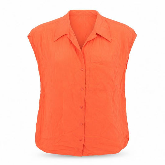 Womens UK Size 6 Mango Orange Basic Button-Up