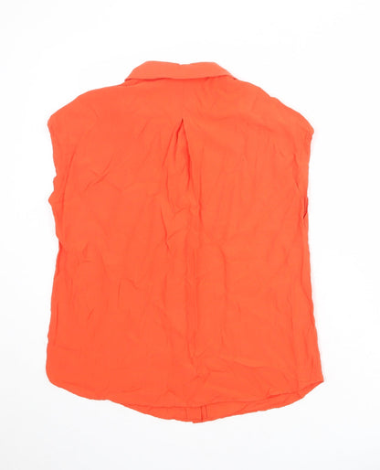 Womens UK Size 6 Mango Orange Basic Button-Up