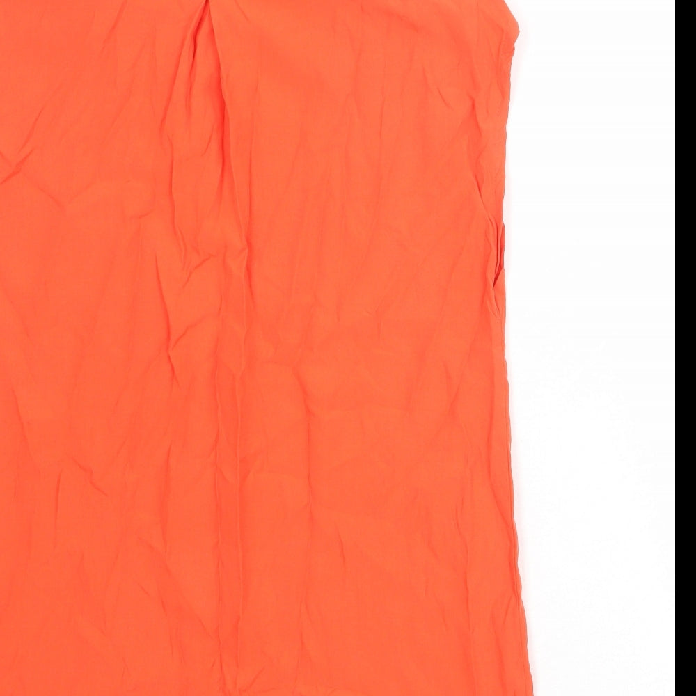Womens UK Size 6 Mango Orange Basic Button-Up