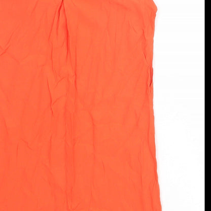 Womens UK Size 6 Mango Orange Basic Button-Up