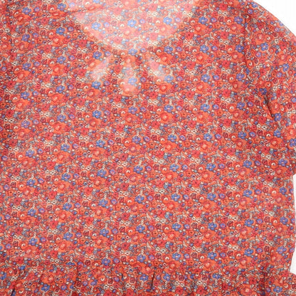 Womens UK Size 14 NEXT Red Basic T-Shirt
