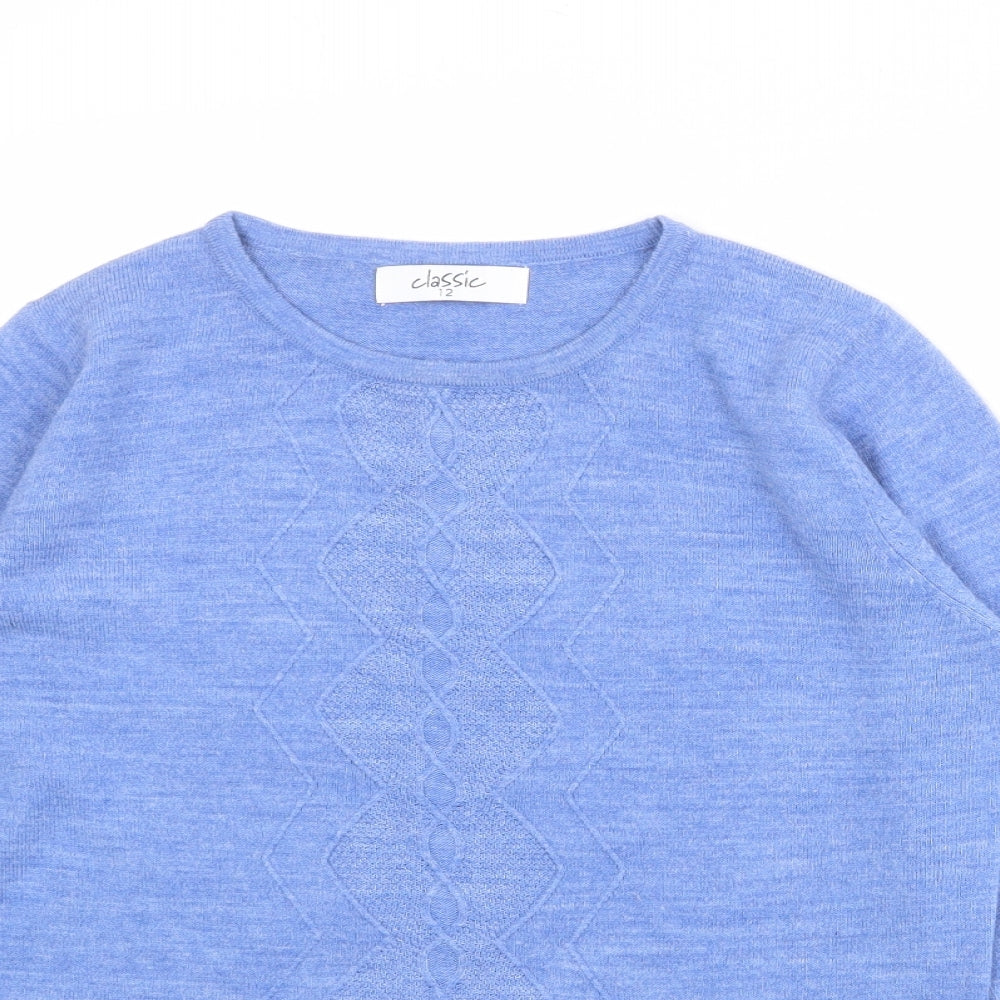 Womens UK Size 12 Classic Blue Pullover Jumper