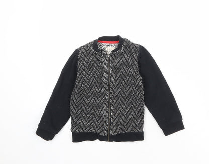 Additional front view of River Island boys’ black geometric jacket, size 2-3, years zip
