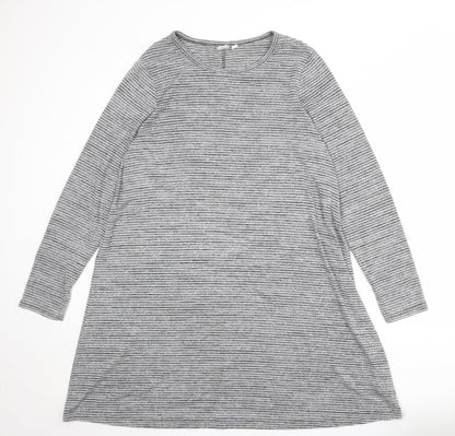 Gap Womens Grey Striped Polyester Jumper Dress Size XL Round Neck Pullover