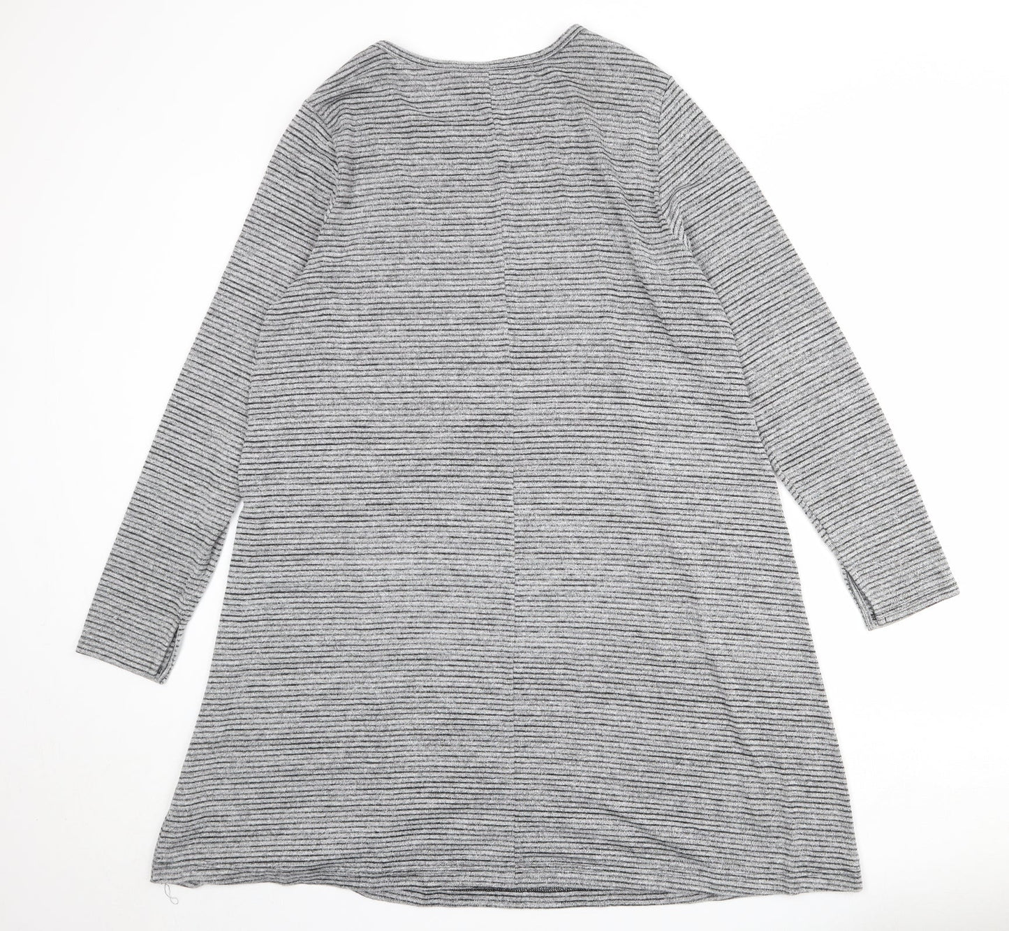 Gap Womens Grey Striped Polyester Jumper Dress Size XL Round Neck Pullover