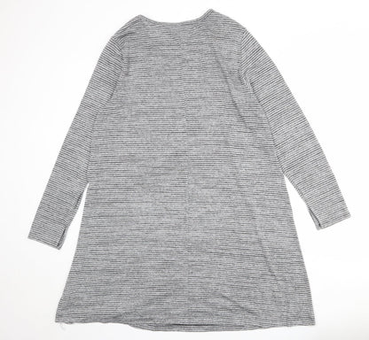 Gap Womens Grey Striped Polyester Jumper Dress Size XL Round Neck Pullover