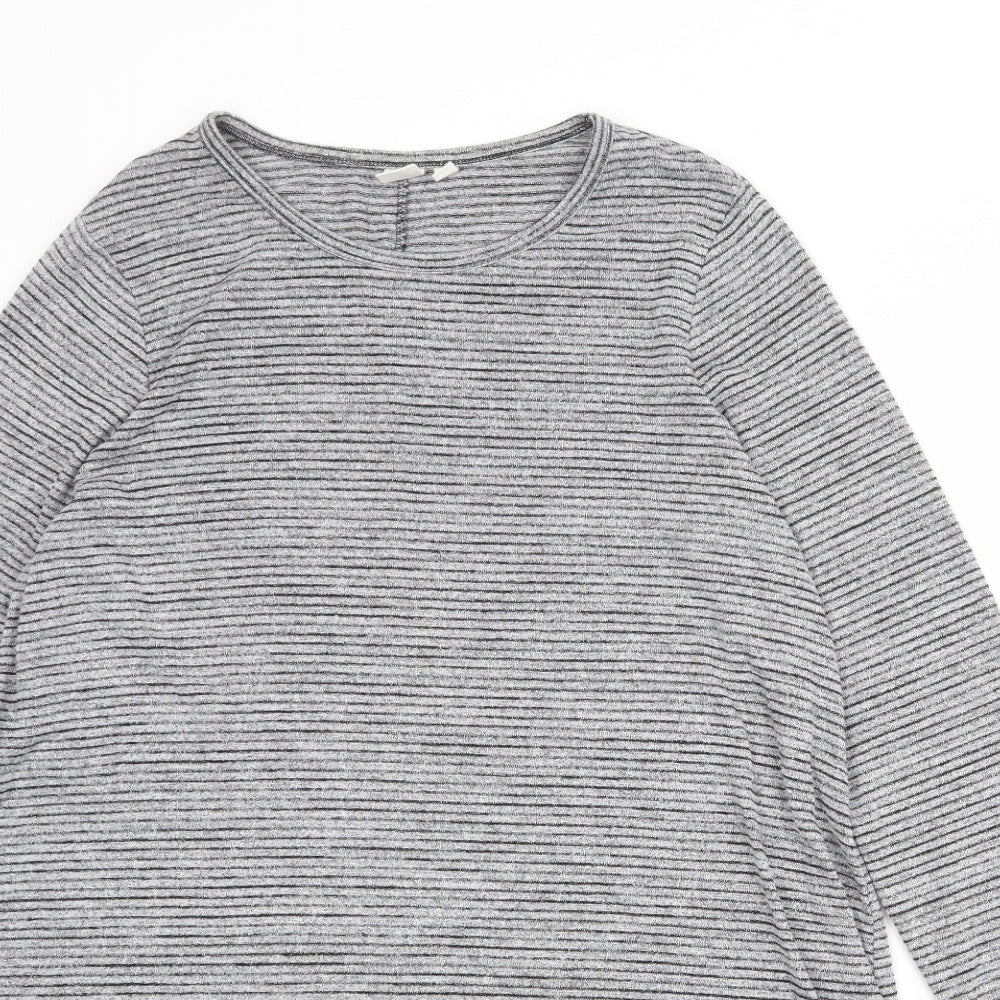 Gap Womens Grey Striped Polyester Jumper Dress Size XL Round Neck Pullover