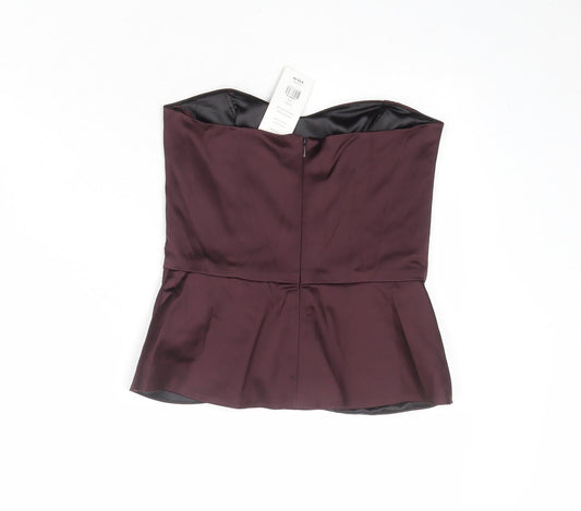 French Connection Womens Purple Viscose Cropped Tank Size 8 Sweetheart