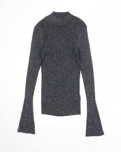 Autograph Womens Black Round Neck Viscose Pullover Jumper Size 10