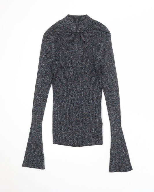 Autograph Womens Black Round Neck Viscose Pullover Jumper Size 10