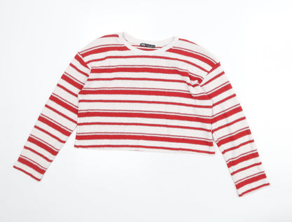 Womens UK Size S Zara White Pullover Jumper