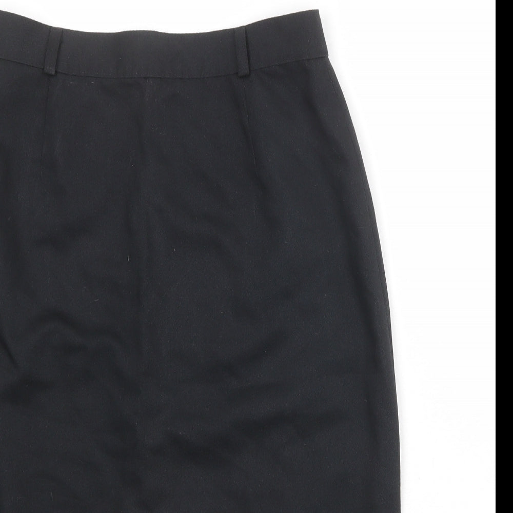 C&A Womens Black Polyester Straight & Pencil Skirt Size 14 Zip