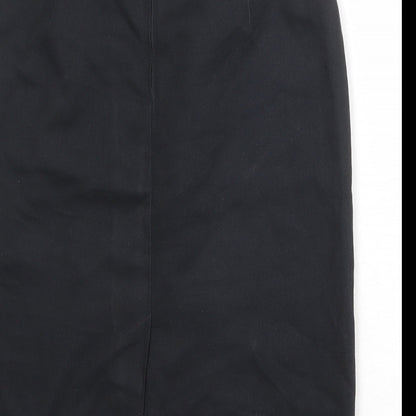 C&A Womens Black Polyester Straight & Pencil Skirt Size 14 Zip