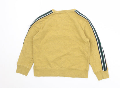 NEXT Boys Yellow Cotton Pullover Sweatshirt Size 8 Years Pullover - T-Rex