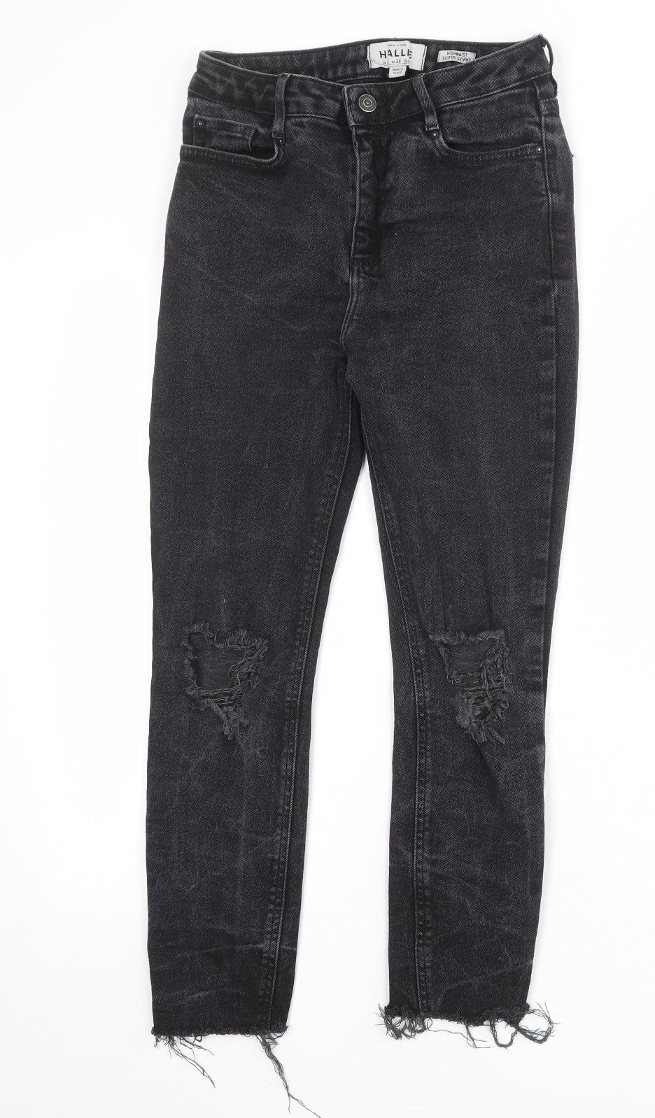 New Look Womens Grey Cotton Skinny Jeans Size 10 Regular Zip