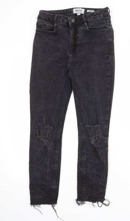 New Look Womens Grey Cotton Skinny Jeans Size 10 Regular Zip