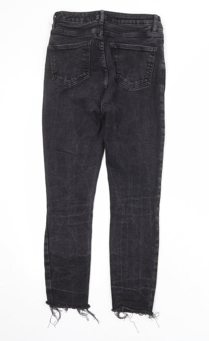 New Look Womens Grey Cotton Skinny Jeans Size 10 Regular Zip