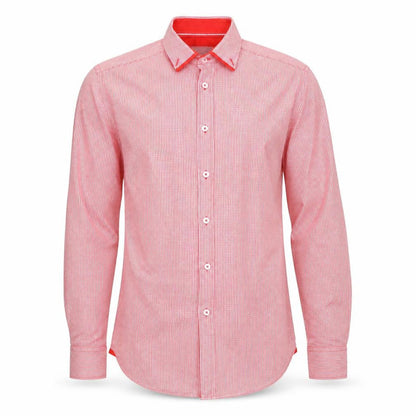 Mens UK Size S Man At LA Red  Button-Up Long Sleeve Casual Shirt