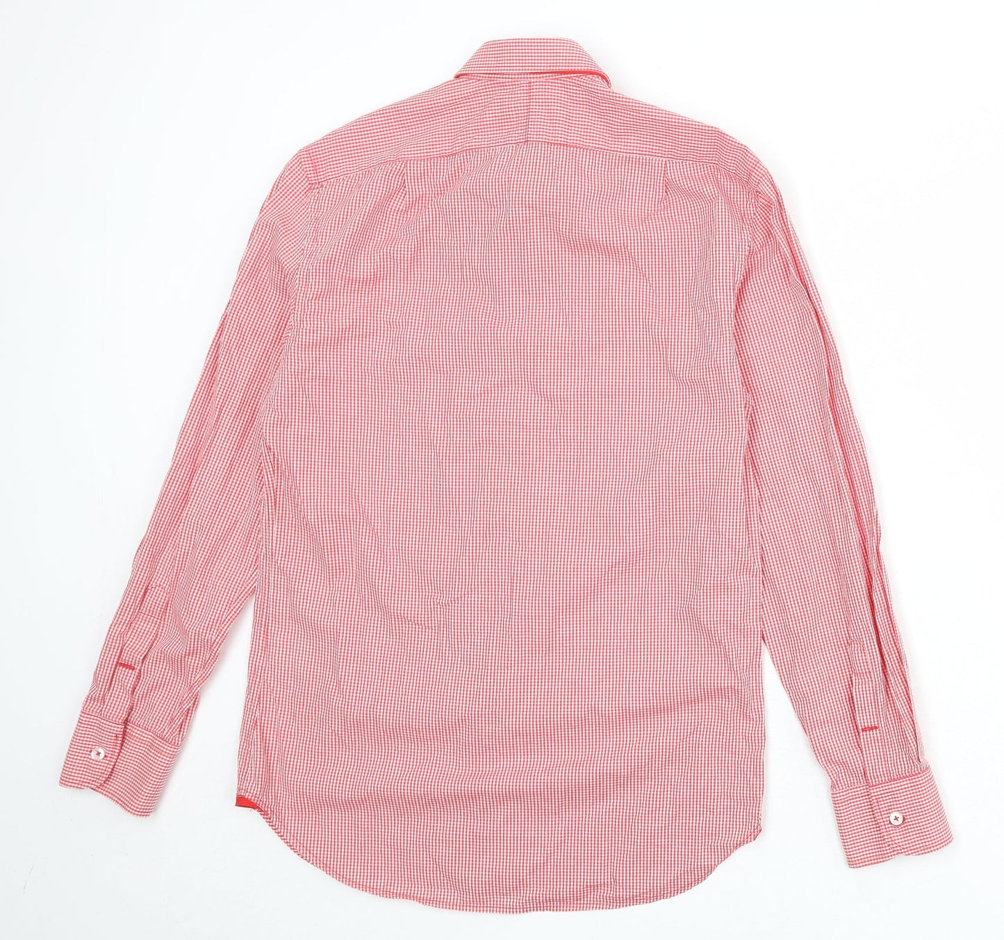 Mens UK Size S Man At LA Red  Button-Up Long Sleeve Casual Shirt