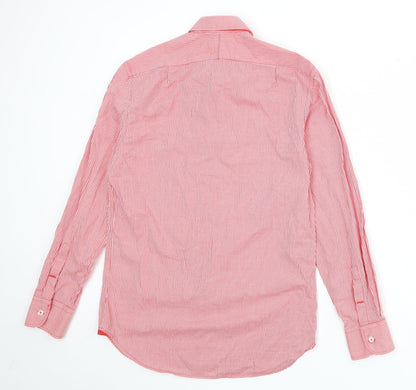 Mens UK Size S Man At LA Red  Button-Up Long Sleeve Casual Shirt