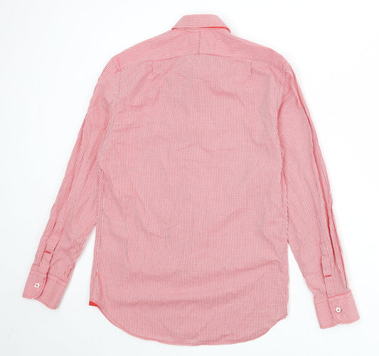 Mens UK Size S Man At LA Red  Button-Up Long Sleeve Casual Shirt