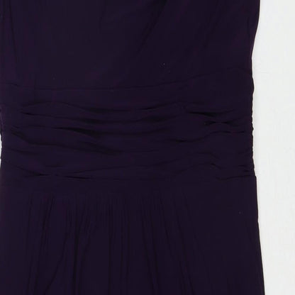 Scarlett Nite Womens Purple Polyester A-Line Size 10 Cowl Neck Zip
