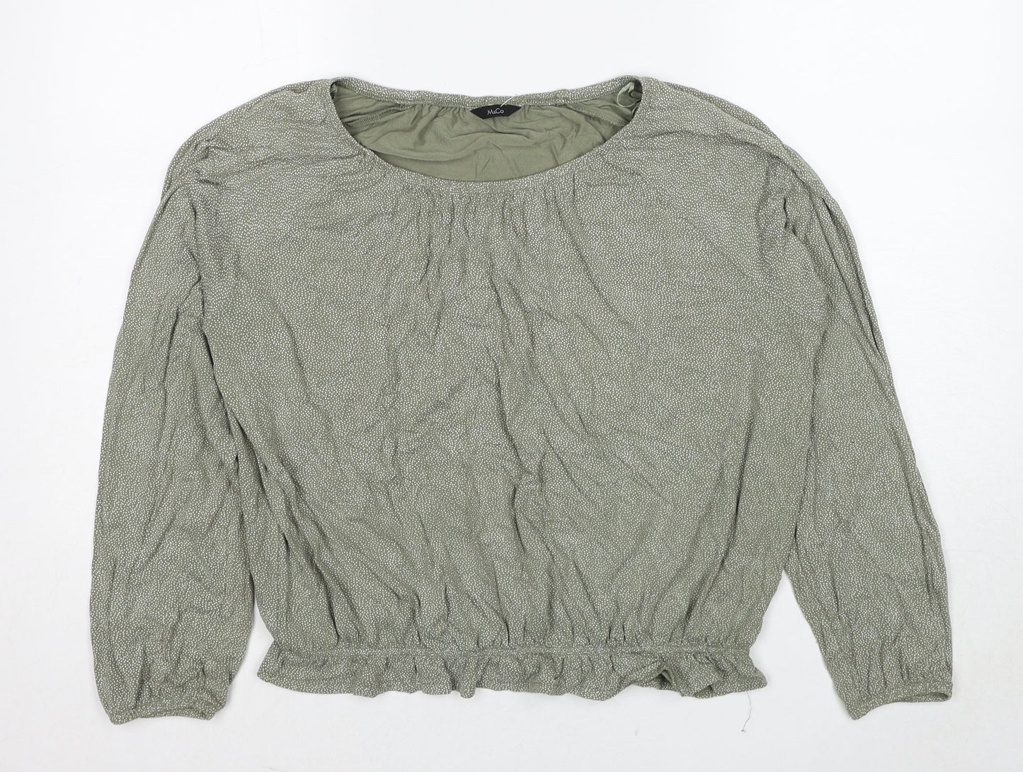 Womens UK Size 12 M&Co Green Basic Blouse