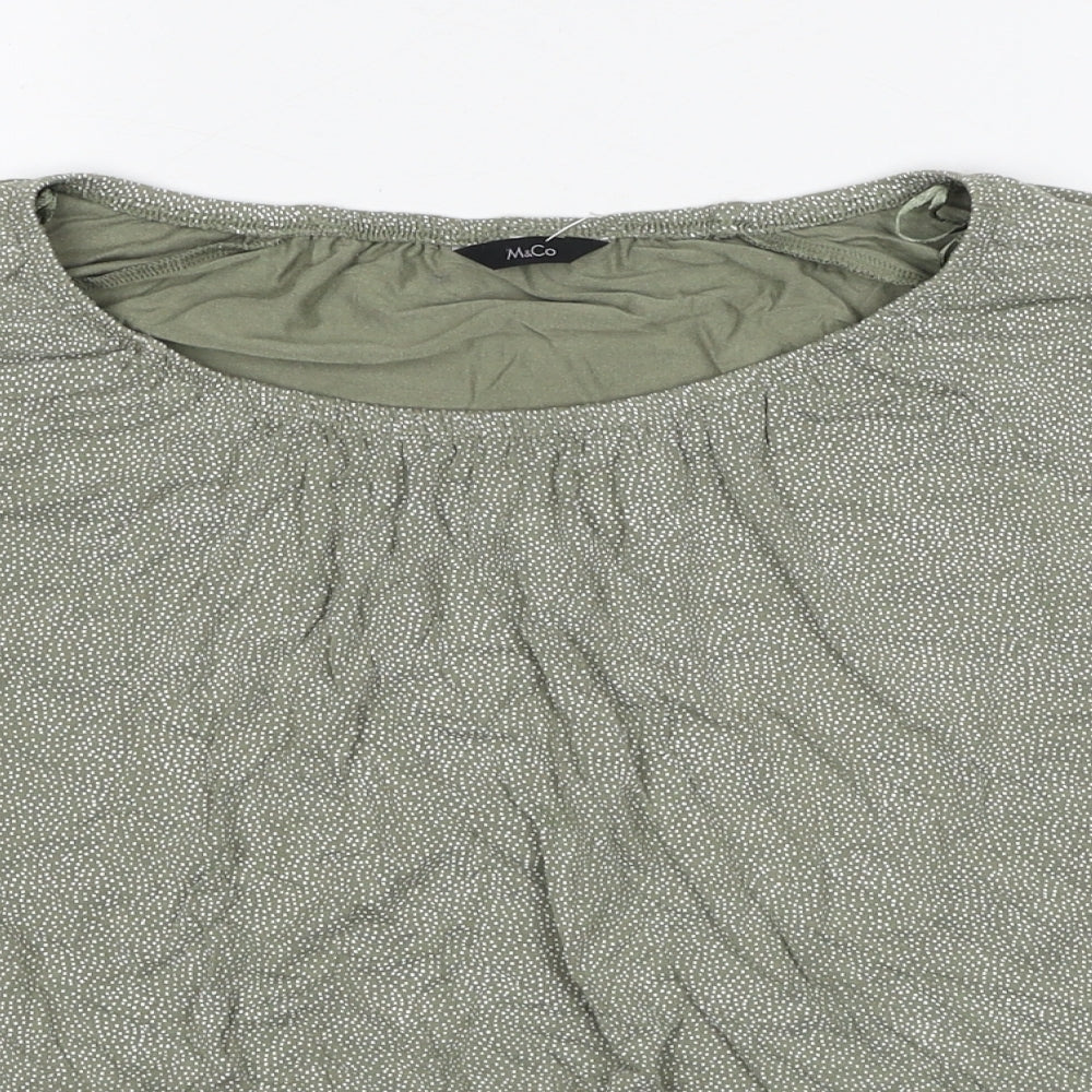 Womens UK Size 12 M&Co Green Basic Blouse