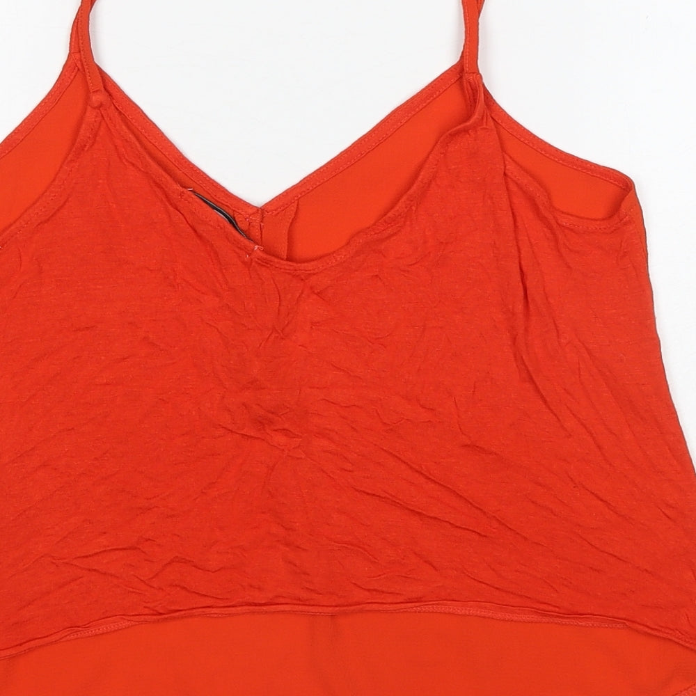 Womens UK Size M TALLY WEiJL Red Basic Tank