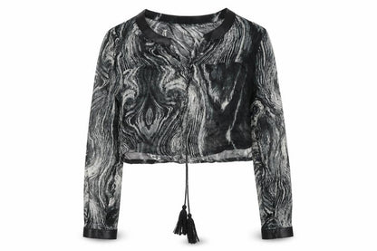 NÜ Denmark Womens Black Geometric Polyester Basic Blouse Size XS V-Neck
