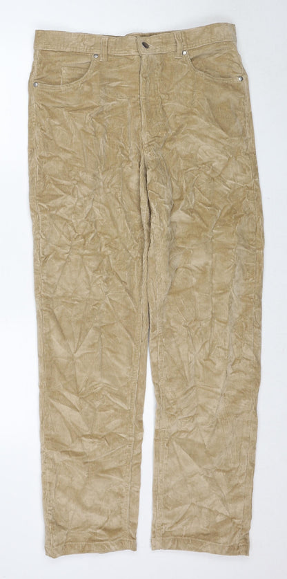 Giani Bernini Womens Beige Cotton Trousers Size M Regular Zip