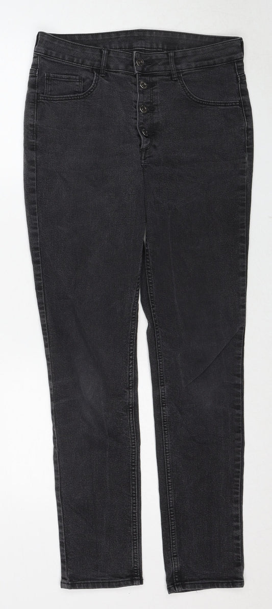 Womens UK Size 29 in H&M Regular Fit Skinny Black Jeans