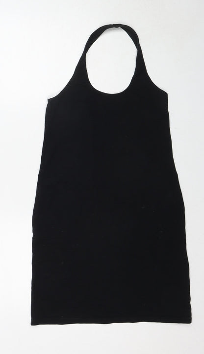 COLLUSION Womens Black Cotton A-Line Size 12 Halter Pullover