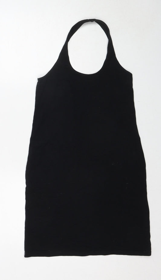 COLLUSION Womens Black Cotton A-Line Size 12 Halter Pullover