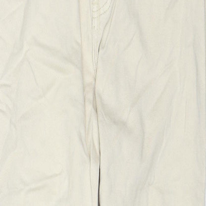 Missguided Womens Beige Cotton Mom Jeans Size 10 Regular Zip