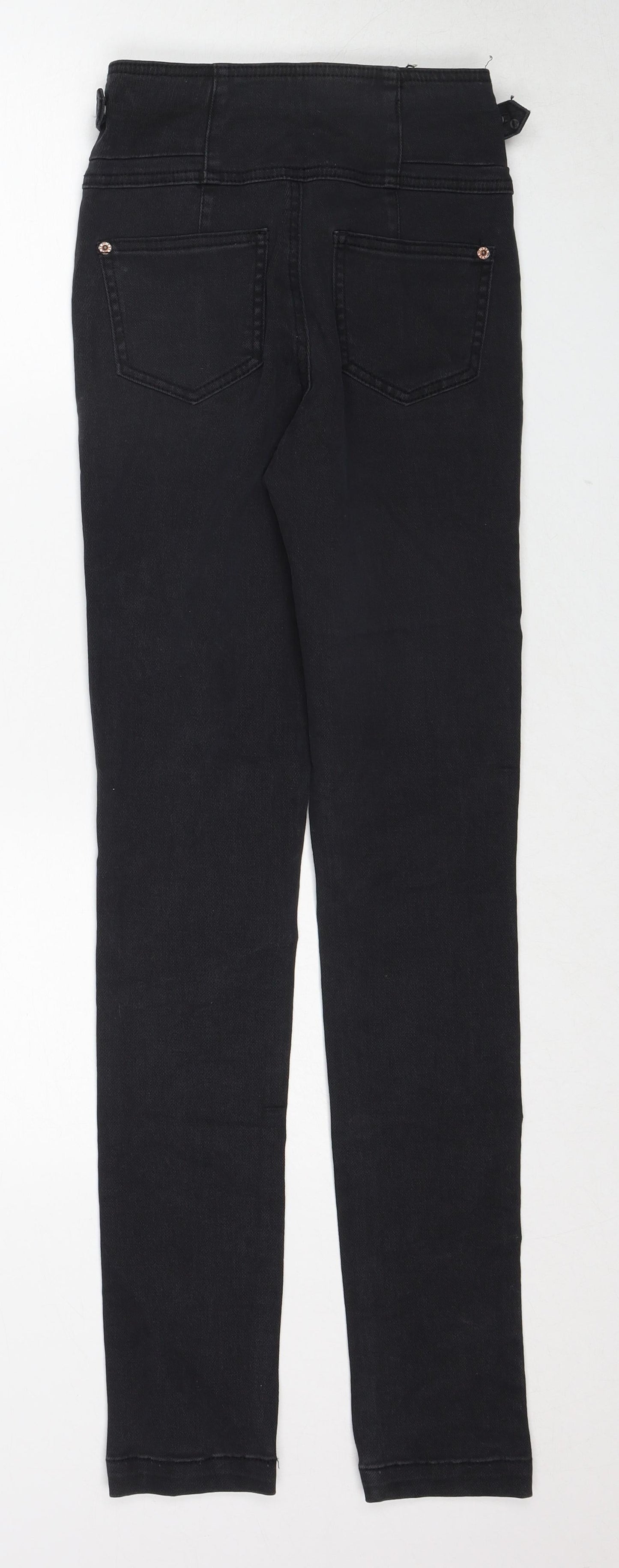 Topshop Womens Black Cotton Skinny Jeans Size 26 in L32 in Regular Zip