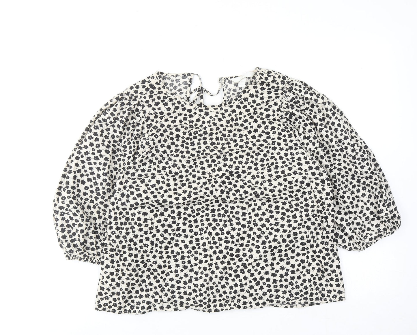 Womens UK Size L H&M Beige Basic Blouse
