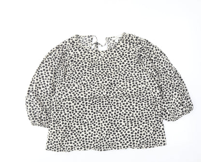 Womens UK Size L H&M Beige Basic Blouse