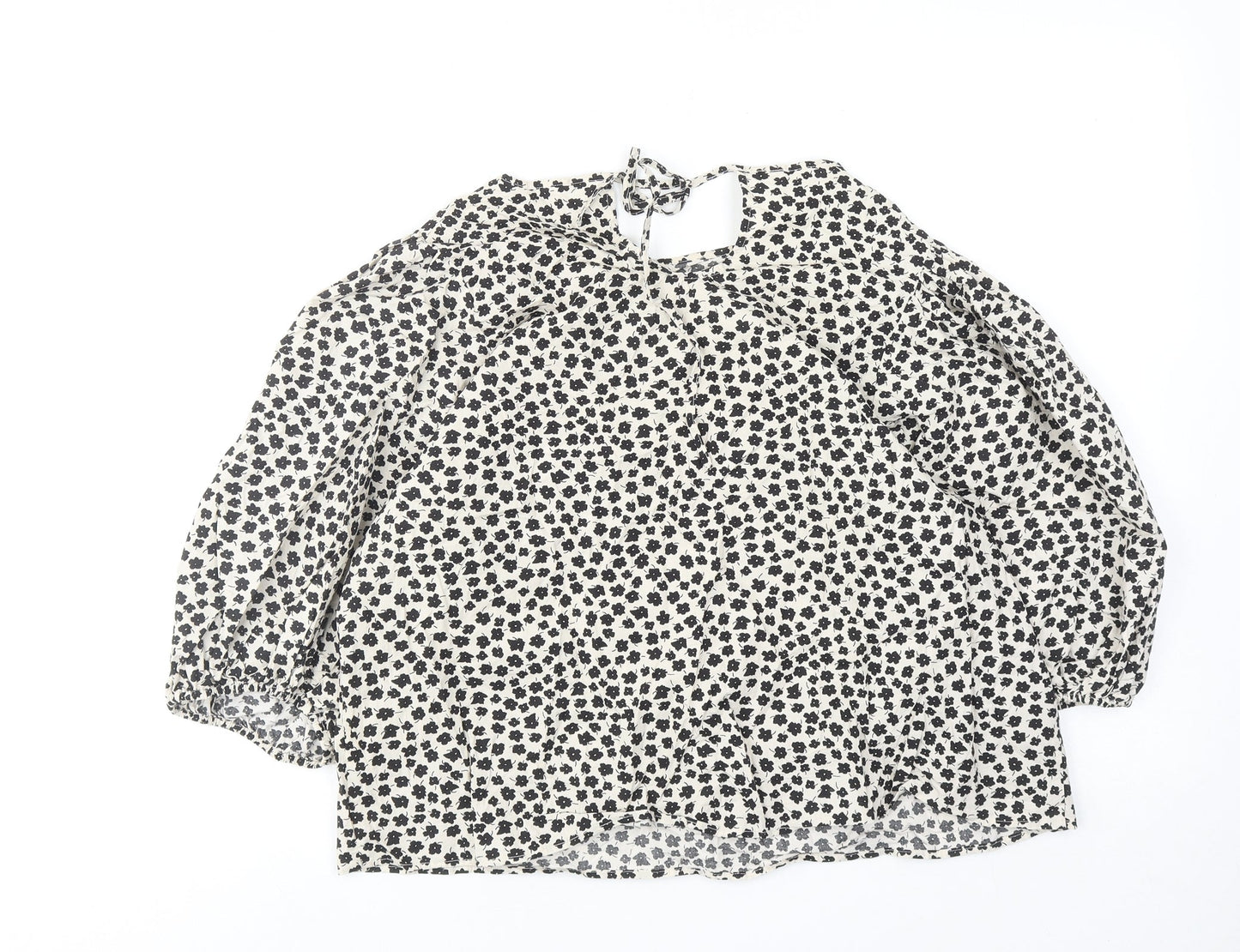 Womens UK Size L H&M Beige Basic Blouse
