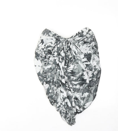 H&M Womens Grey Geometric Polyester Bandage Skirt Size 6 Zip