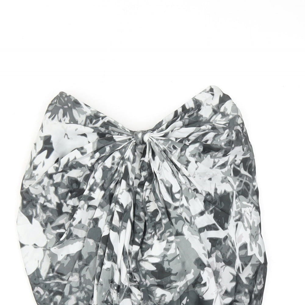 H&M Womens Grey Geometric Polyester Bandage Skirt Size 6 Zip