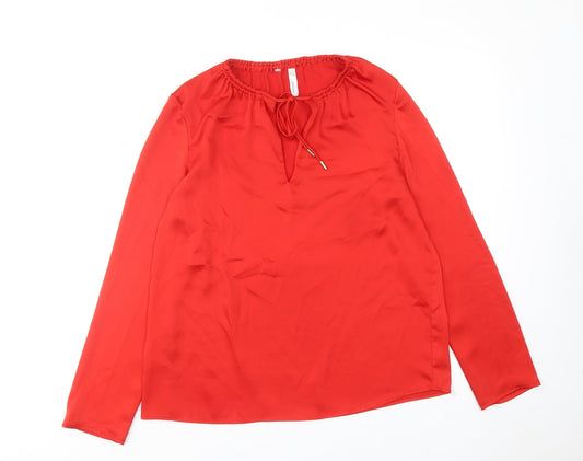 Womens UK Size S Mango Red Basic Blouse