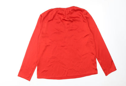 Womens UK Size S Mango Red Basic Blouse