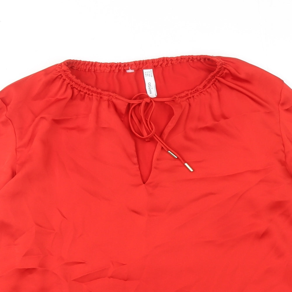 Womens UK Size S Mango Red Basic Blouse