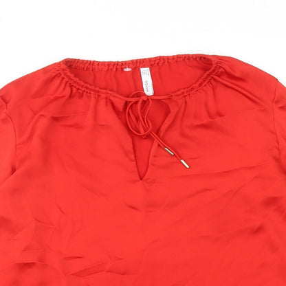 Womens UK Size S Mango Red Basic Blouse
